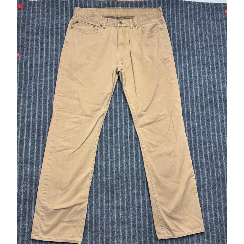 Polo Ralph Lauren Mens Dungarees Pants 36/34 Tan Khaki Cotton Twill Straight Leg